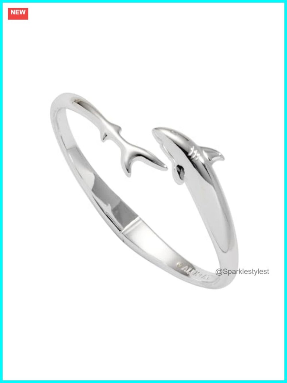 Alex and Ani Shark Bypass Cuff Bracelet Shiny Silver One Size